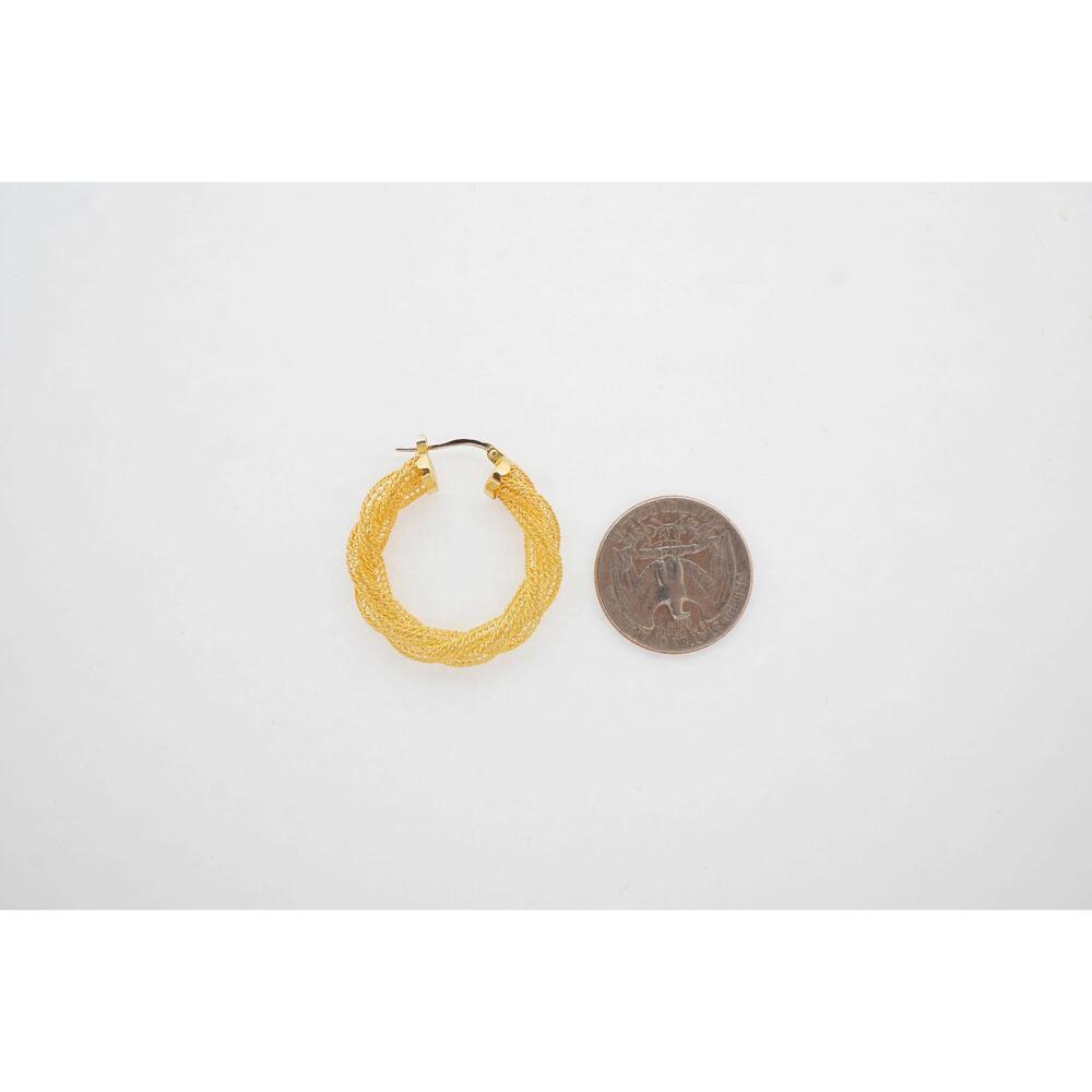 14k Gold Estate Hoop Earrings Snap Closure Women's Vintage Style 7.30g - Picture 5 of 5